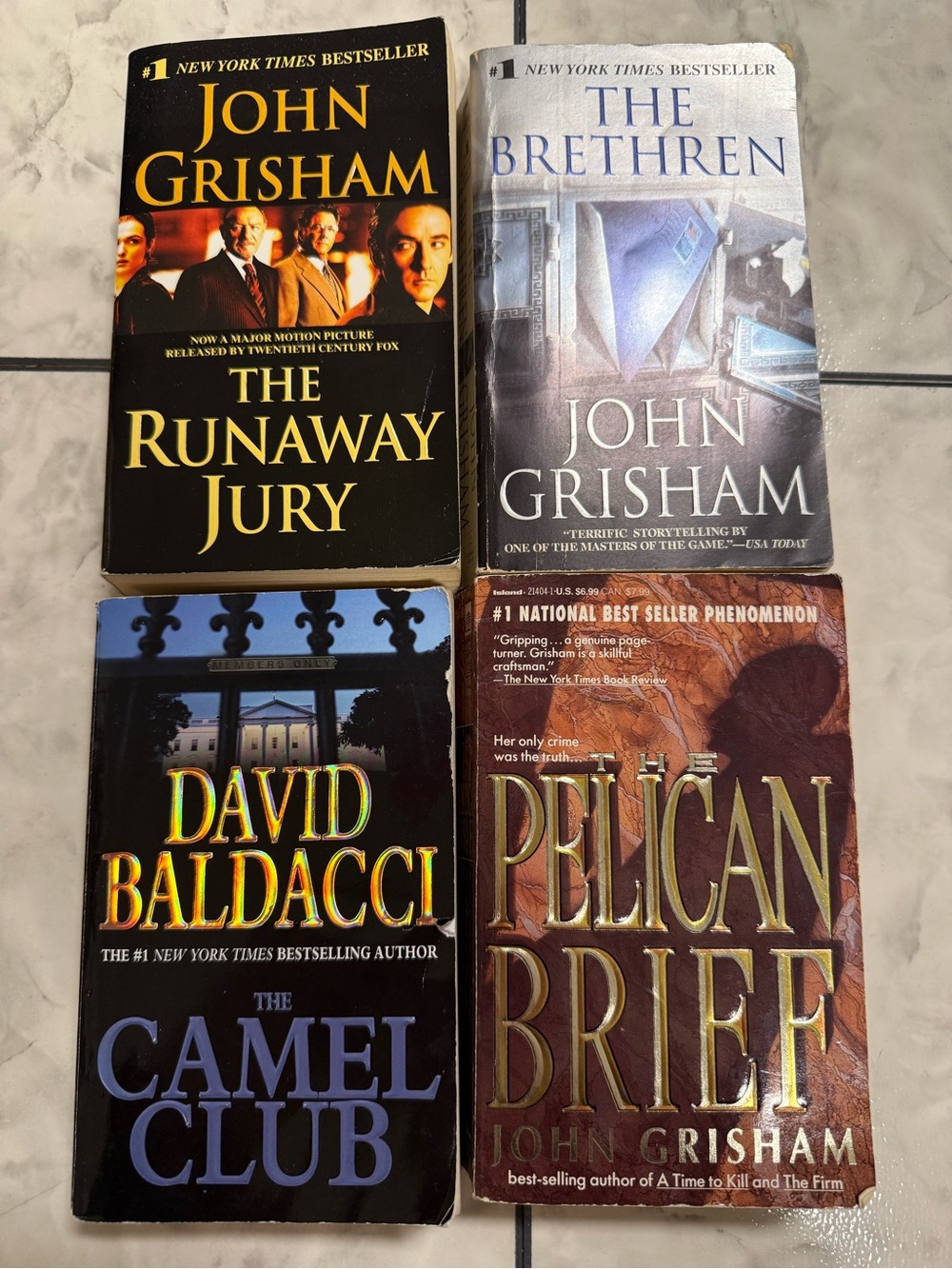 John Grisham Paperback Book Set of 4 & David Baldacci Pelican Brief Runaway Jury